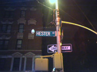 Photo of a street sign on Hester Street.